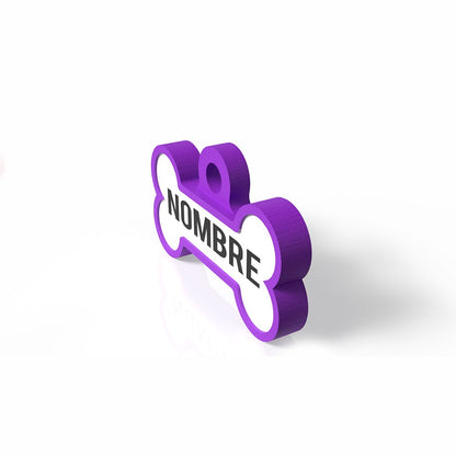 Badge violet en forme d'os