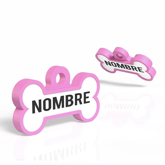 Chapita con forma de Huesito rosa chicle