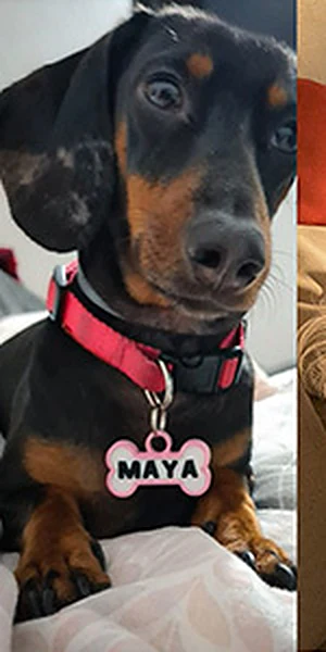 Maya con su chapita Mira Qué Guau!