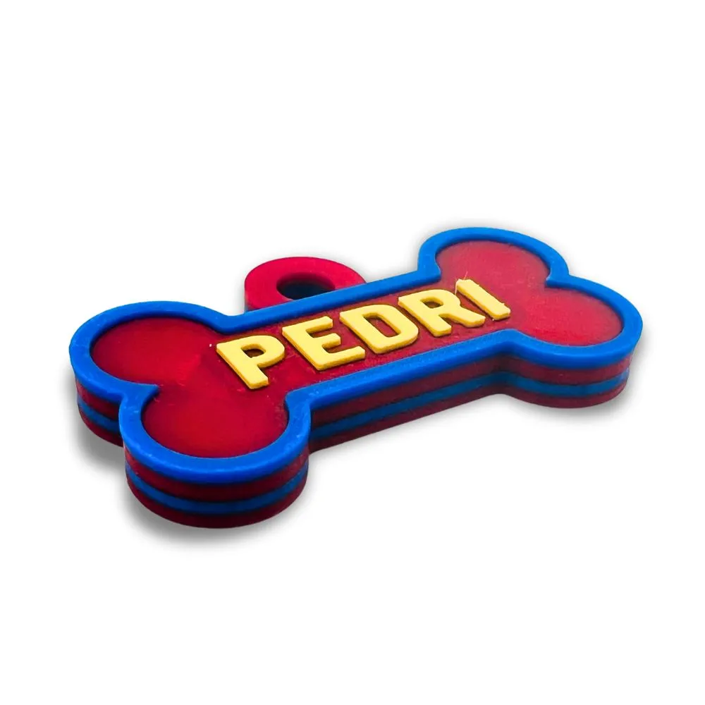 Chapita futbolera para perro con los colores de un equipo